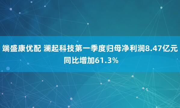 端盛康优配 澜起科技第一季度归母净利润8.47亿元 同比增加61.3%