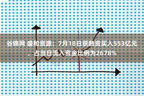 谷锦网 盛和资源：7月18日获融资买入553亿元，占当日流入资金比例为2678%